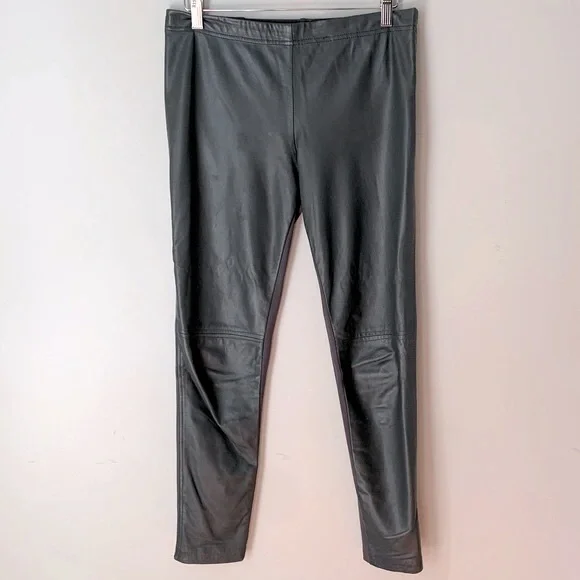 Guess by Marciano size 8 grey lamb leather leggings - Picture 2 of 14